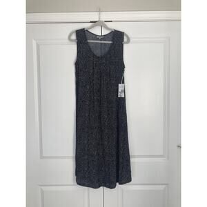 Habitat Womens Small Rayon Shift Dress Black Polka Dot Lagenlook Lightweight